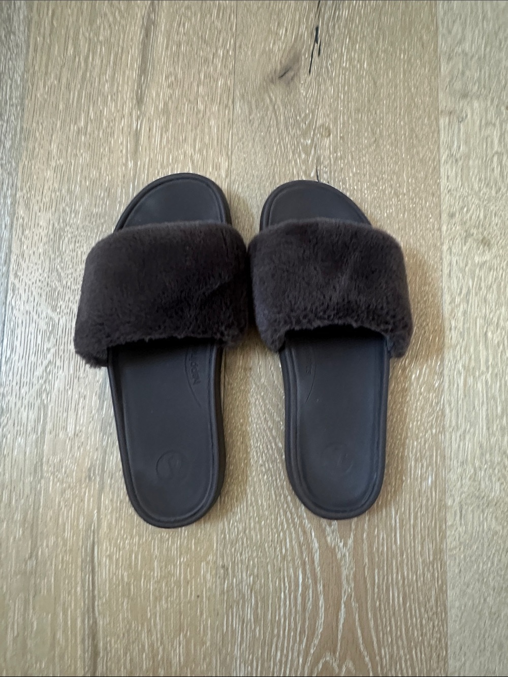lululemon athletica Women's Faux-Fur Slide Slippers in Dark Brown